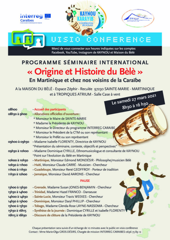 flyer programme séminaire international Origine et histoire du bèlè